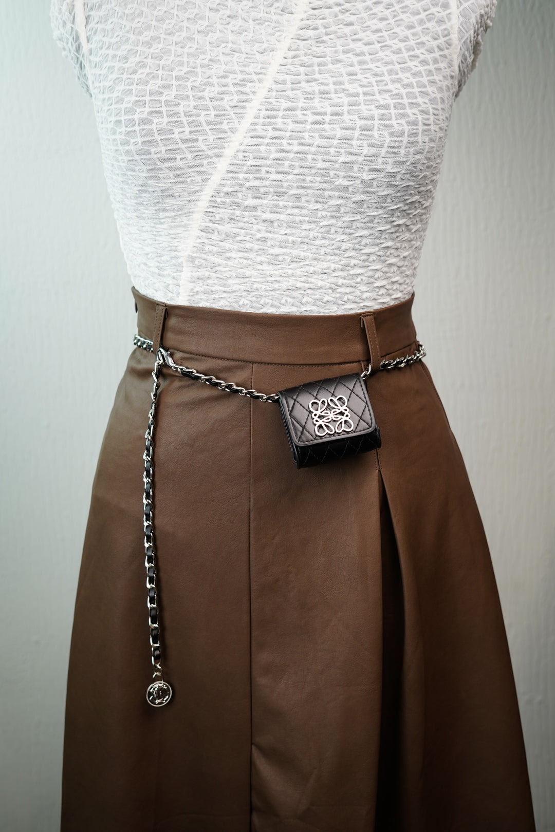 Waist Belt Fashion Chain Detail with Tiny Crossbody