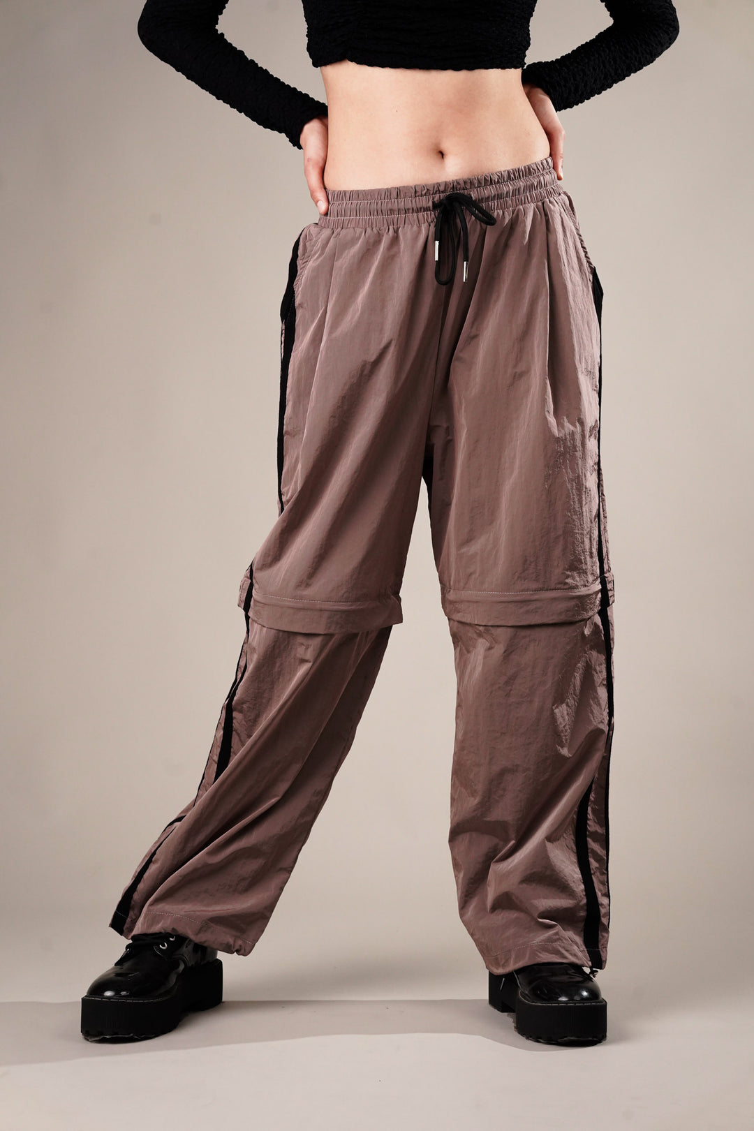Convertible loungewear trousers with elasticated waist