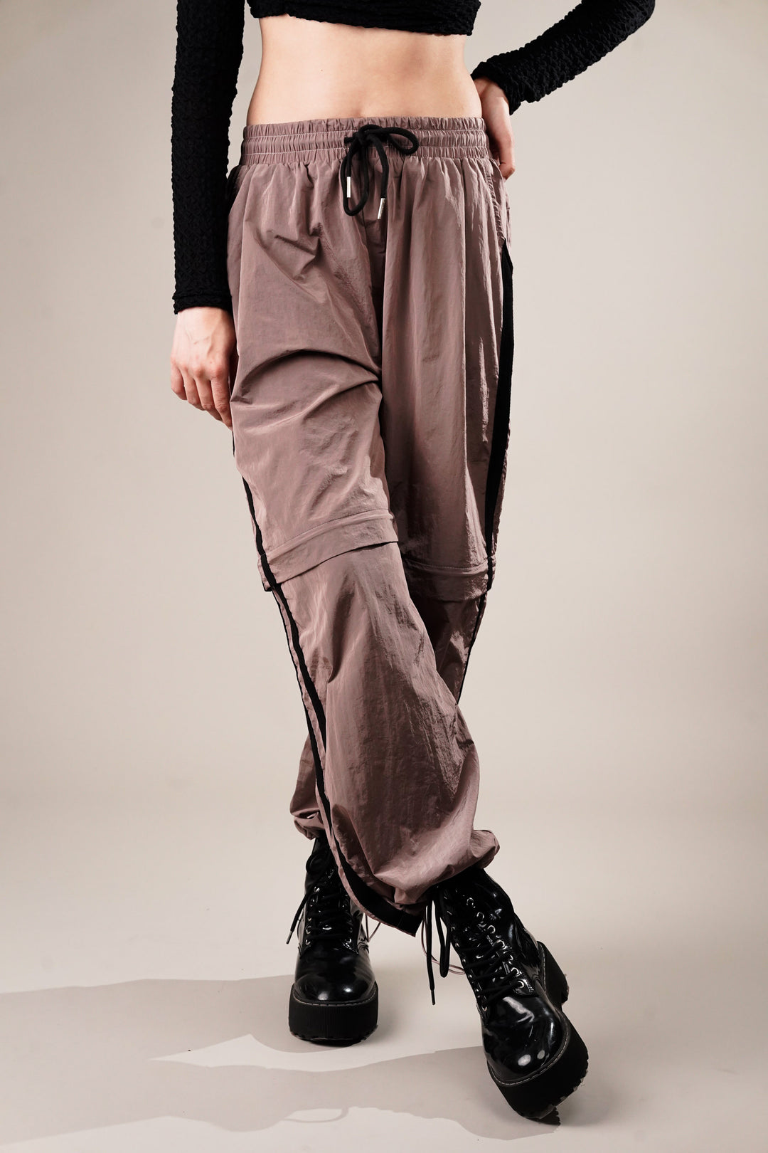 Relaxed fit polyester blend trousers for casual wear