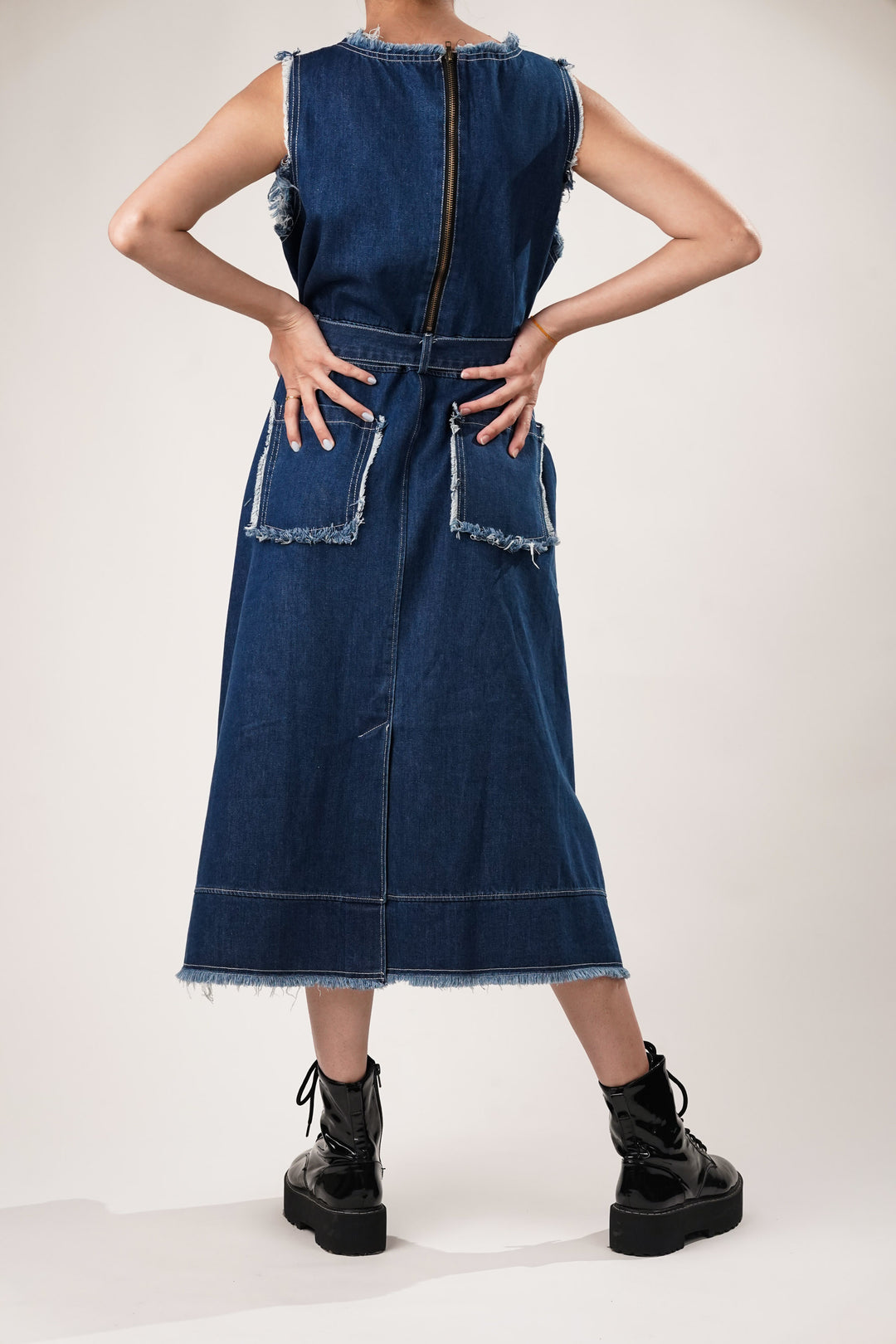 Denim streetwear dress with relaxed fit
