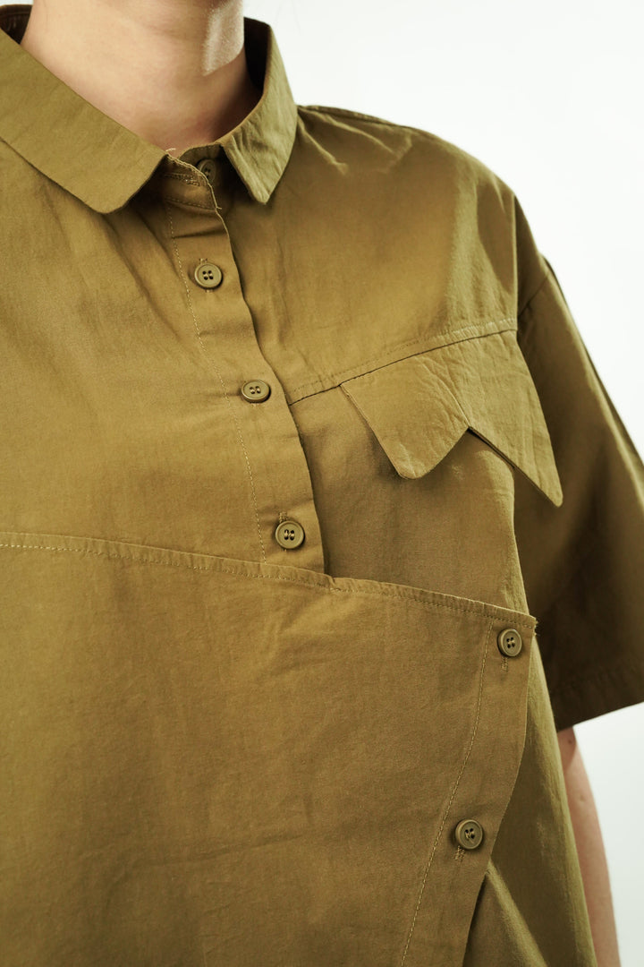 Streetwear-style olive green shirts