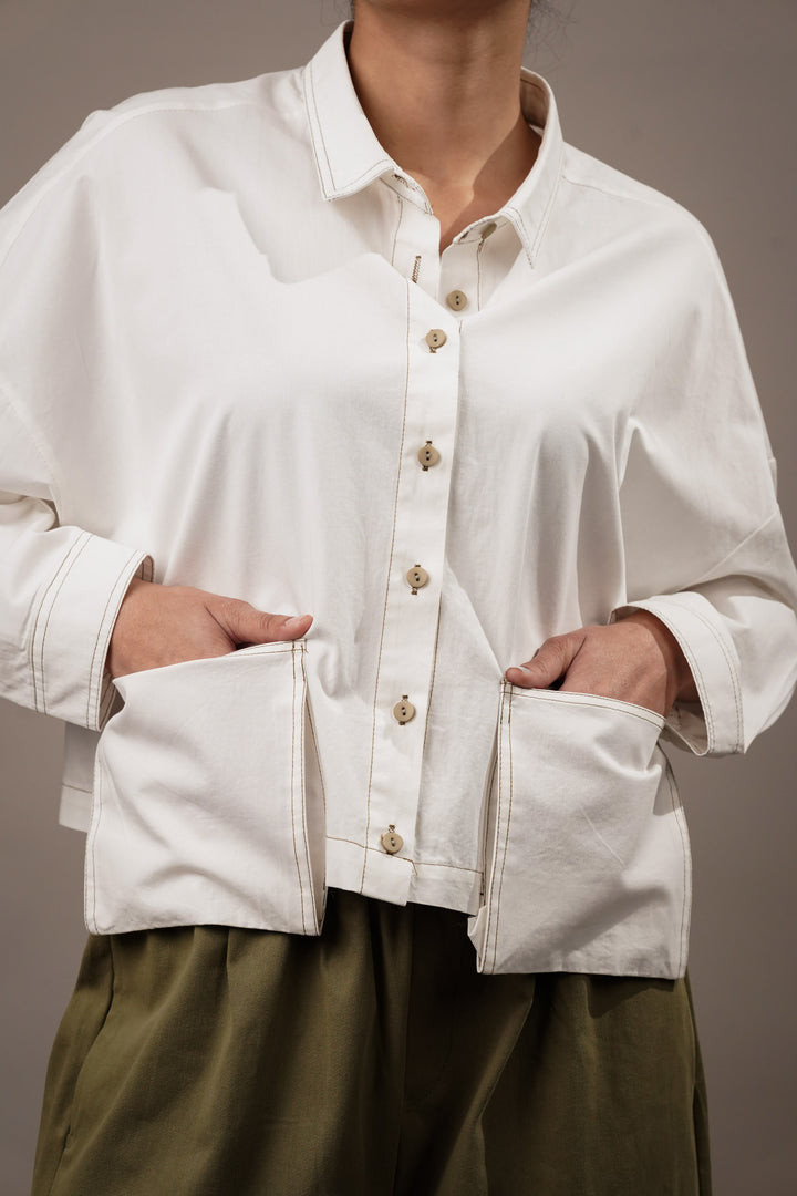 Solid White Full Sleeve Shirt