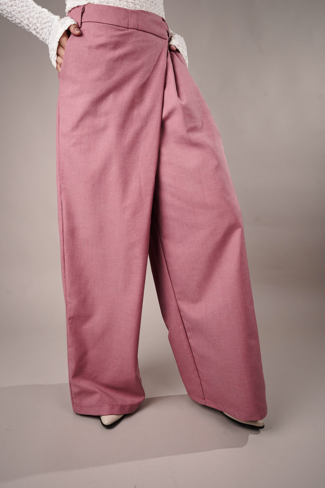 Wrapped Pink Asymmetrical Pants