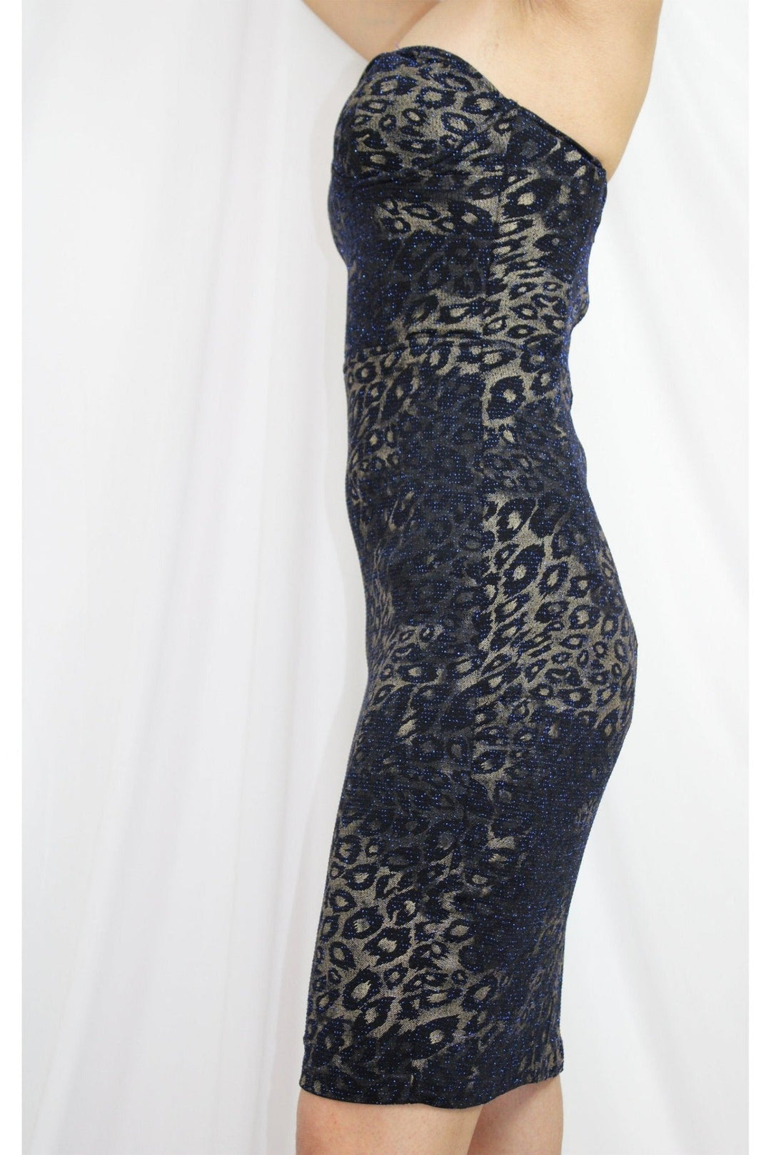 Evening wear leopard shimmer dress