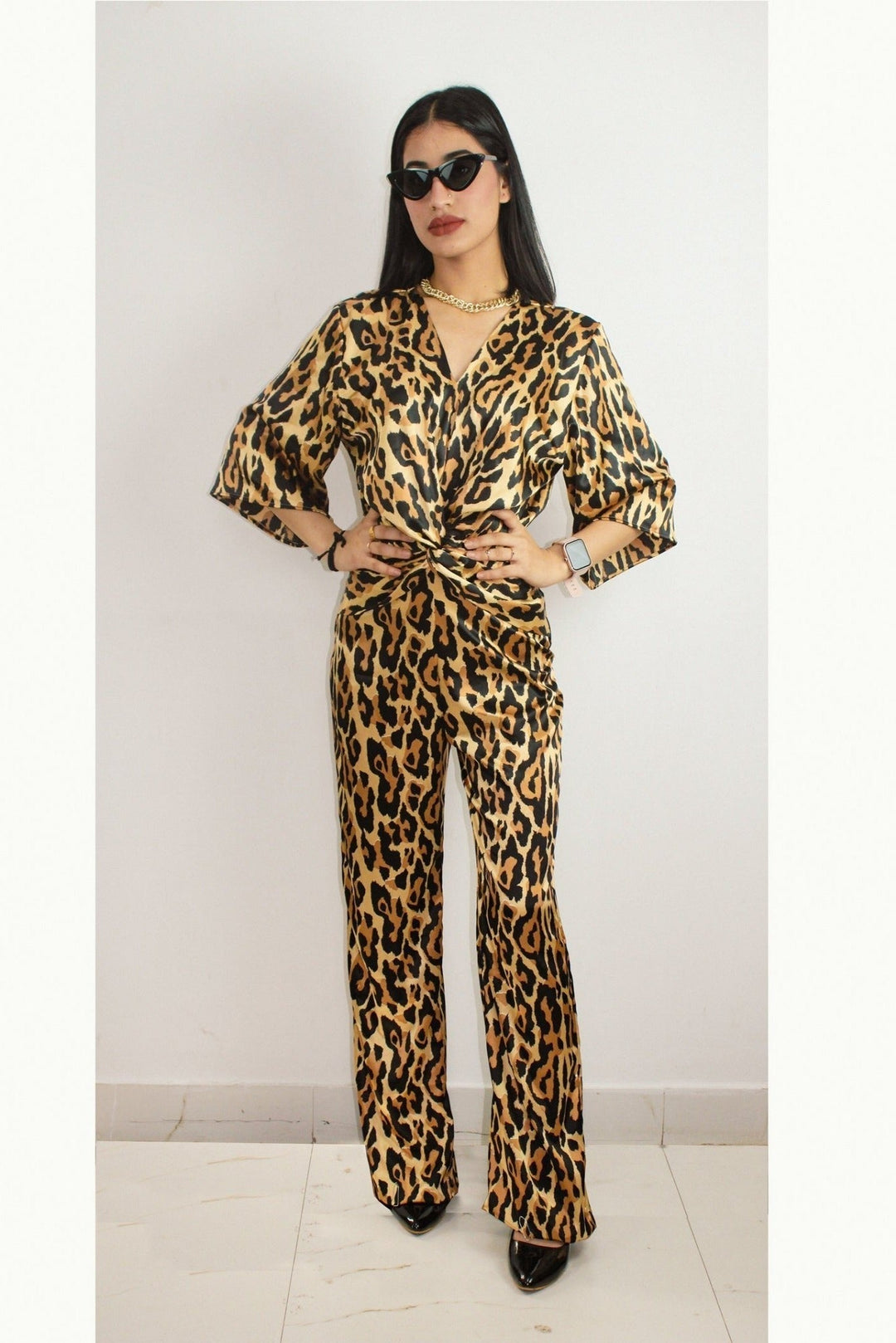 The Eve Jumpsuit In Leopard Print Nolabels.in