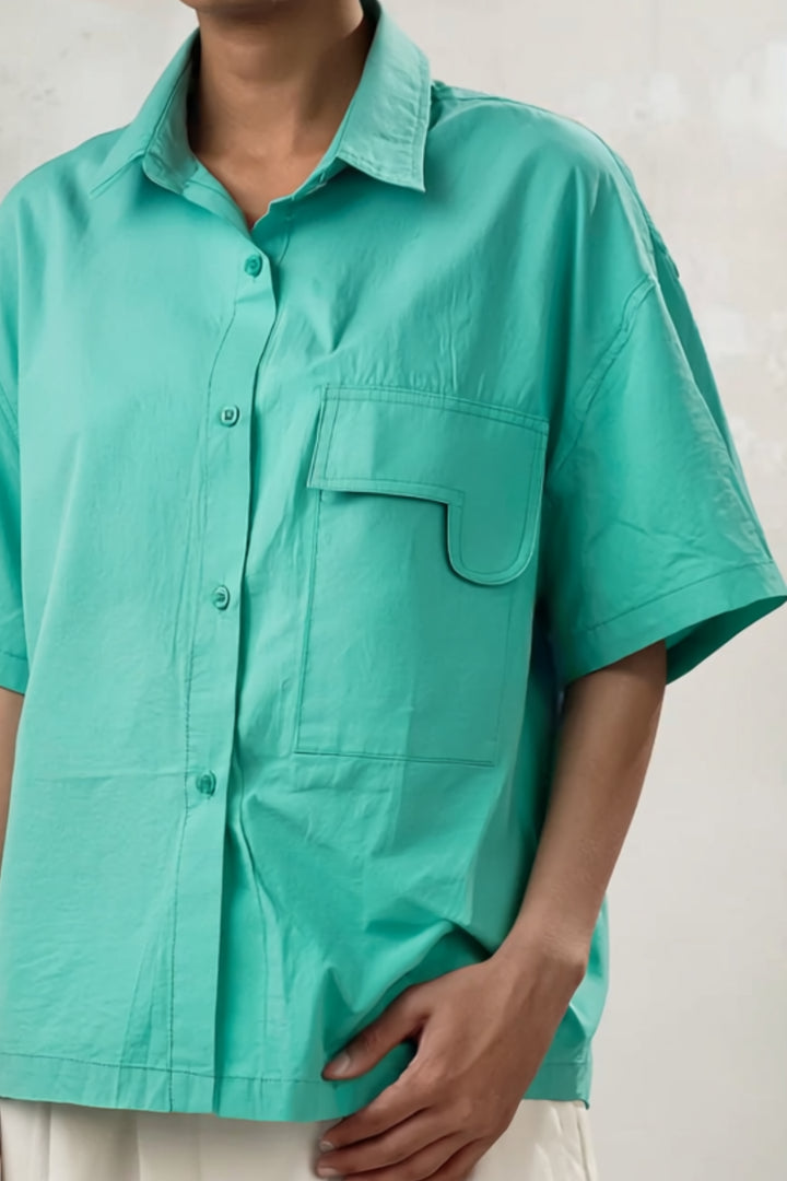 Aqua Green Oversized Shirt