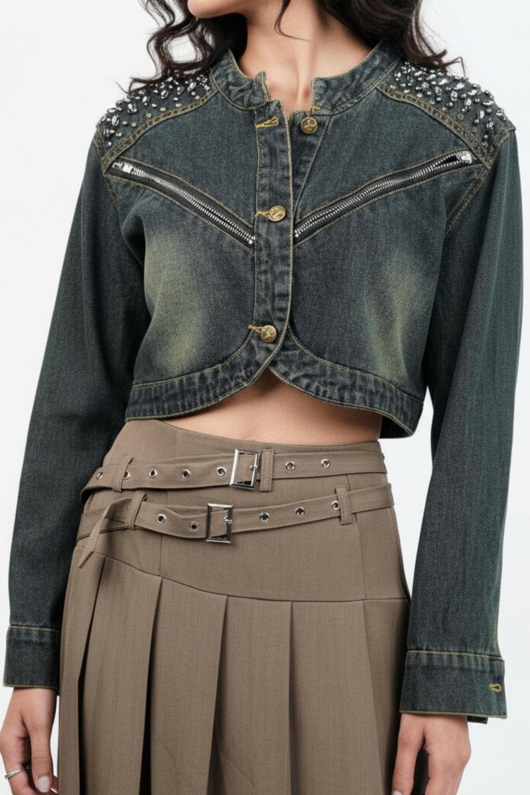 Cropped Chain & Stitch Jacket