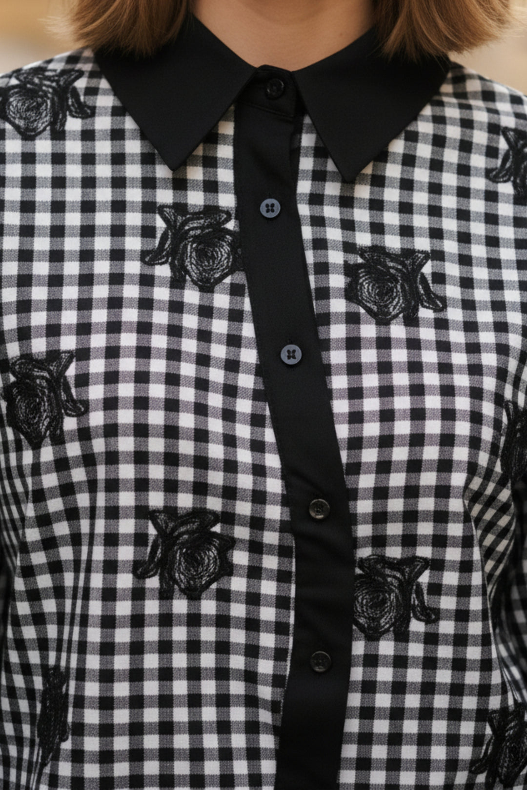 Black Rose Gingham Shirt