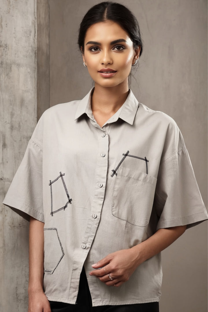 Drizzle Grey Summer Shirt
