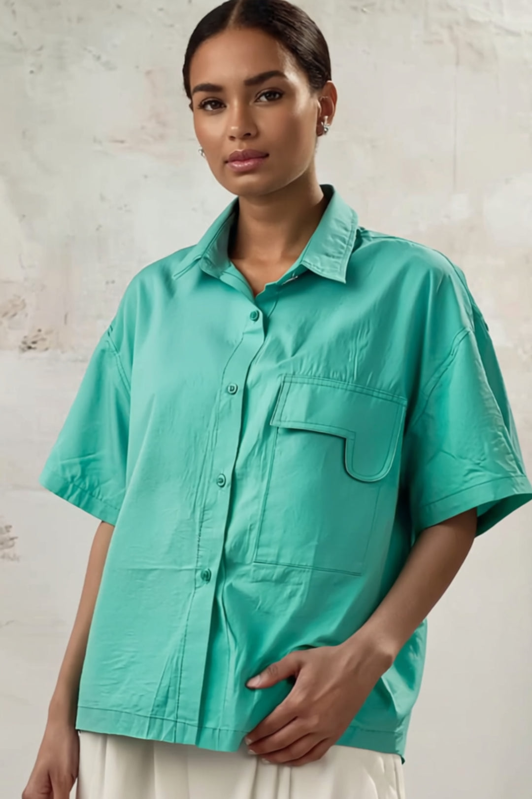 Aqua Green Oversized Shirt