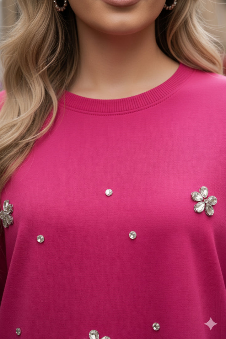 Petal Pink Rhinestone T-shirt