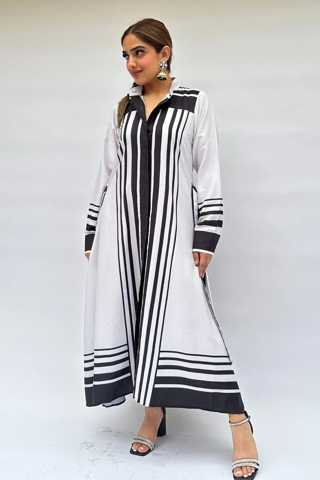 Continual Striped Shirt Dress