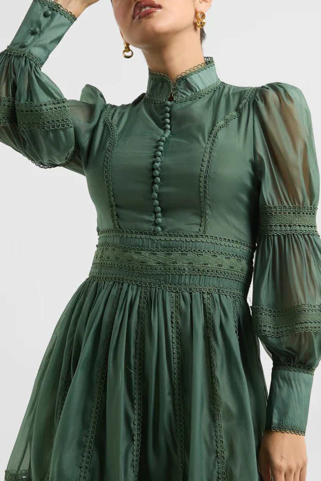 Wimbledon Green Cutwork Dress
