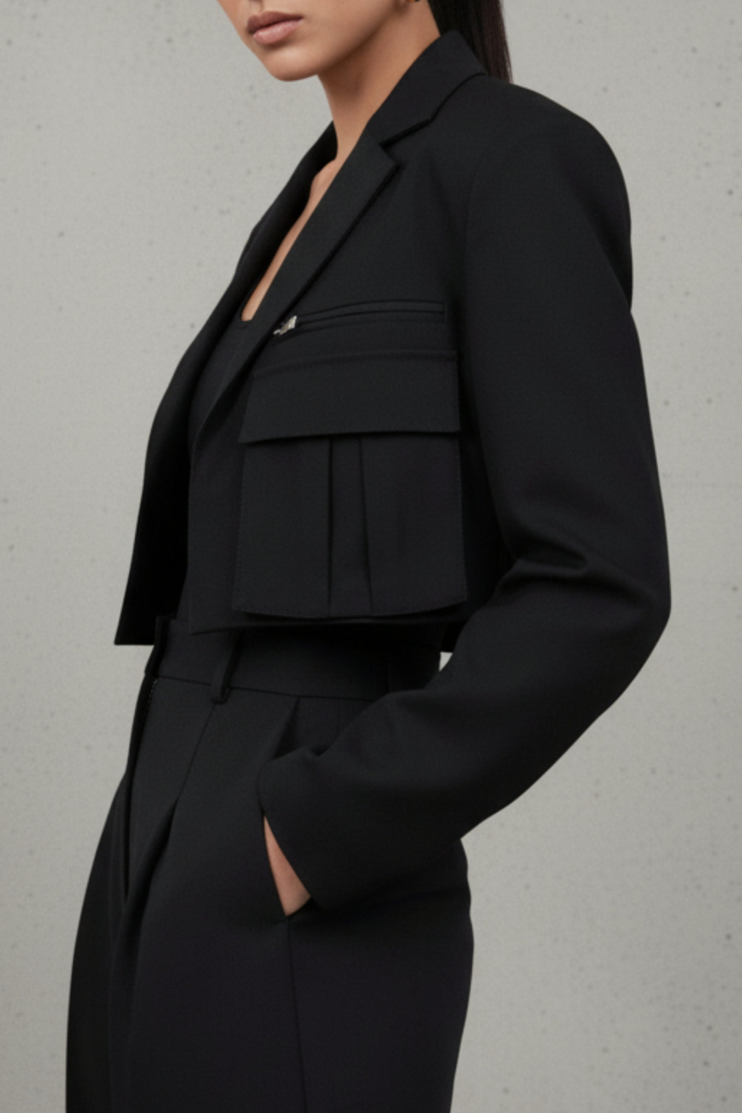 Carbon Street Swagger Cropped Blazer