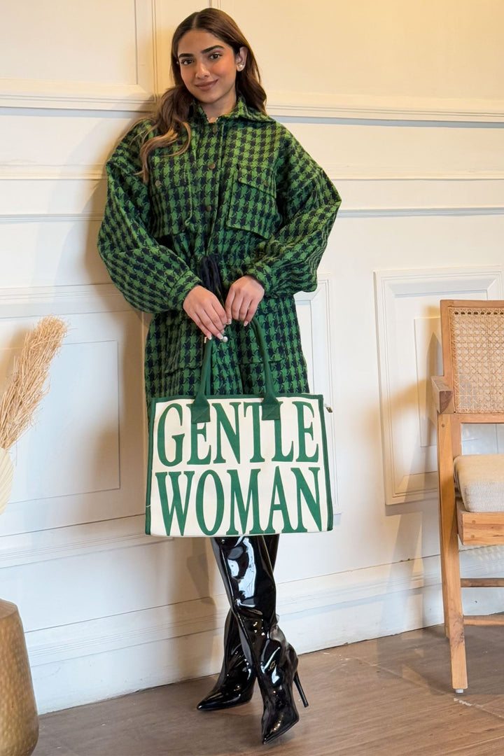 Emerald Forest Oversized Tweed Shacket Dress