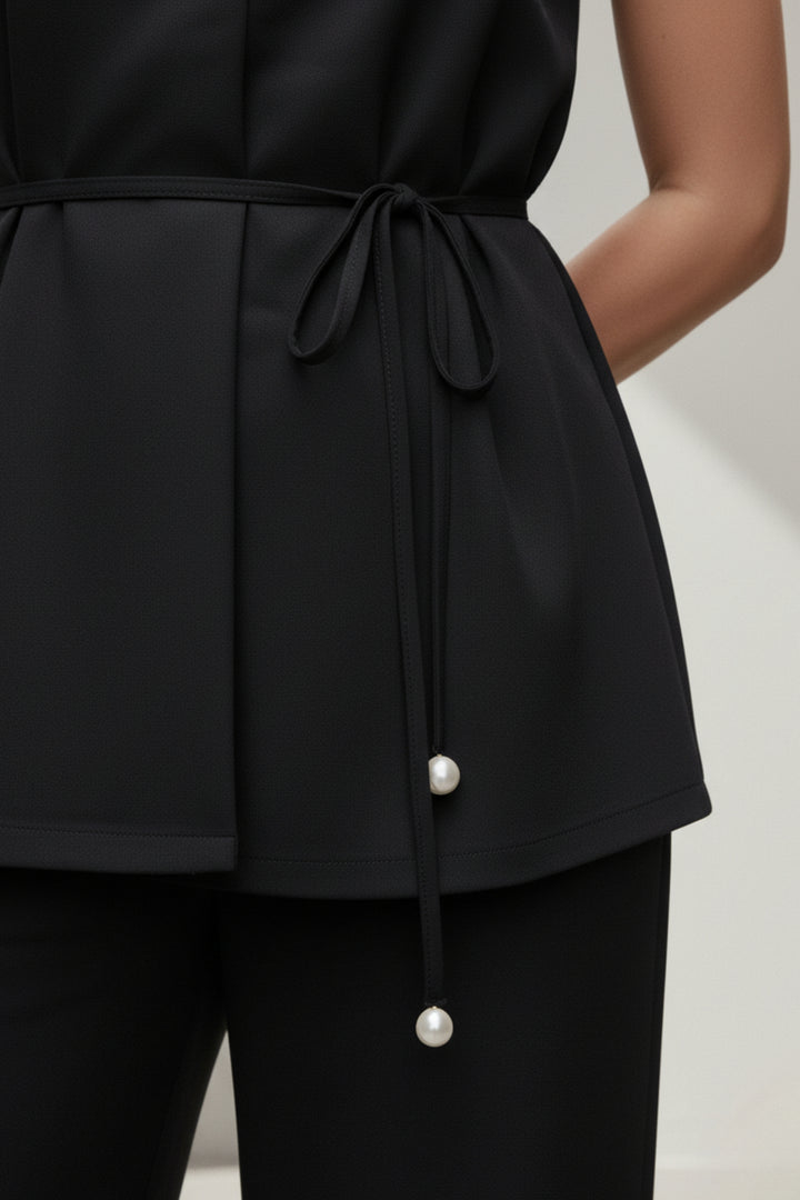 Black Tailored Top & Pant Co-Ord Set