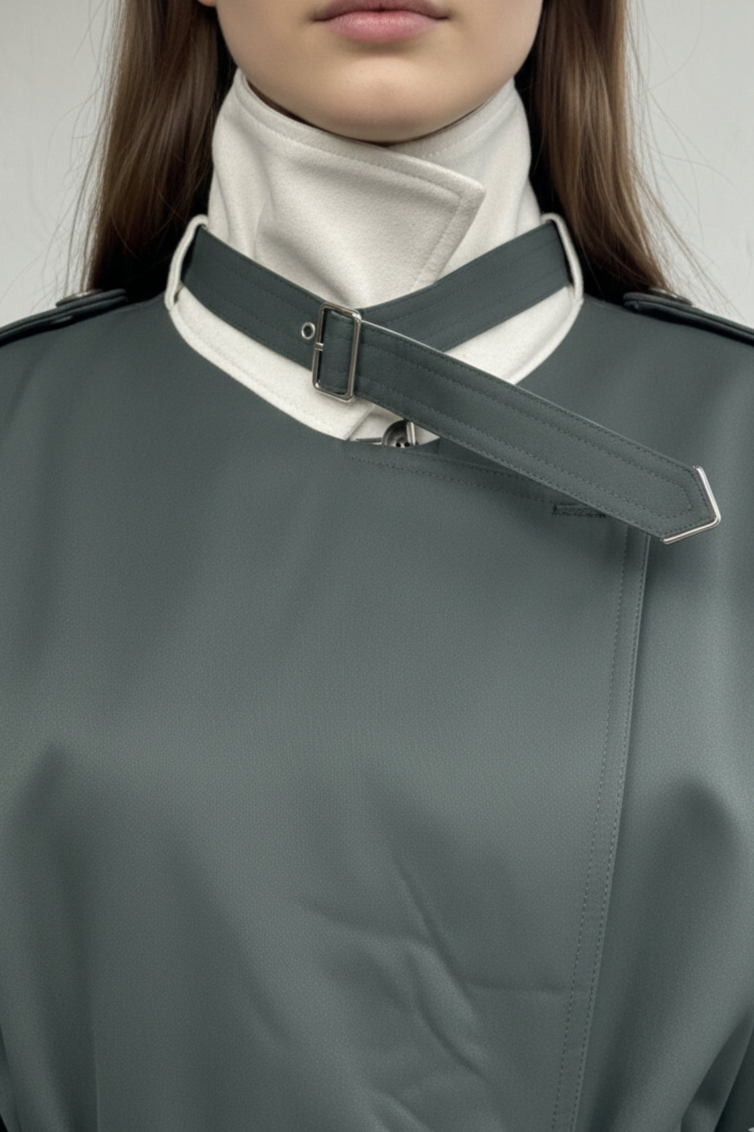 Moss Green Dual Belted Trench Coat