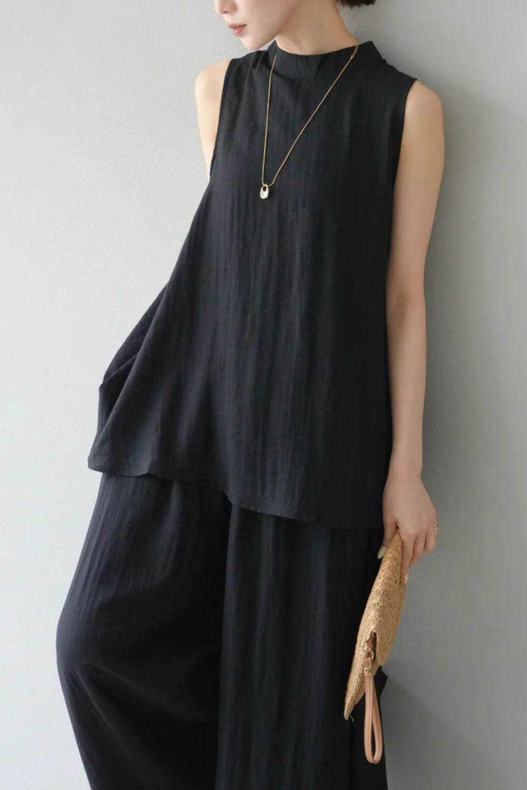 Black Back slit Comfort Co-Ord Set