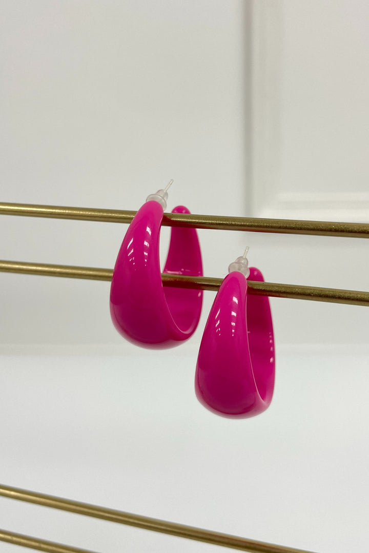 Petal Pink Circle Earrings