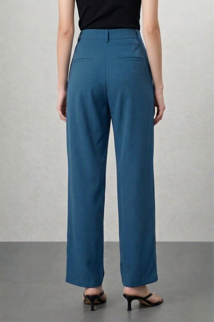 Straight Fit Blue Korean Trouser