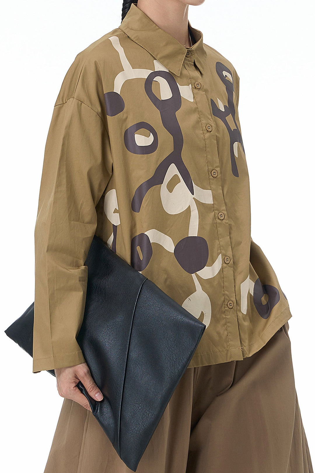 Bond Print Full Sleeve Camel Shirt