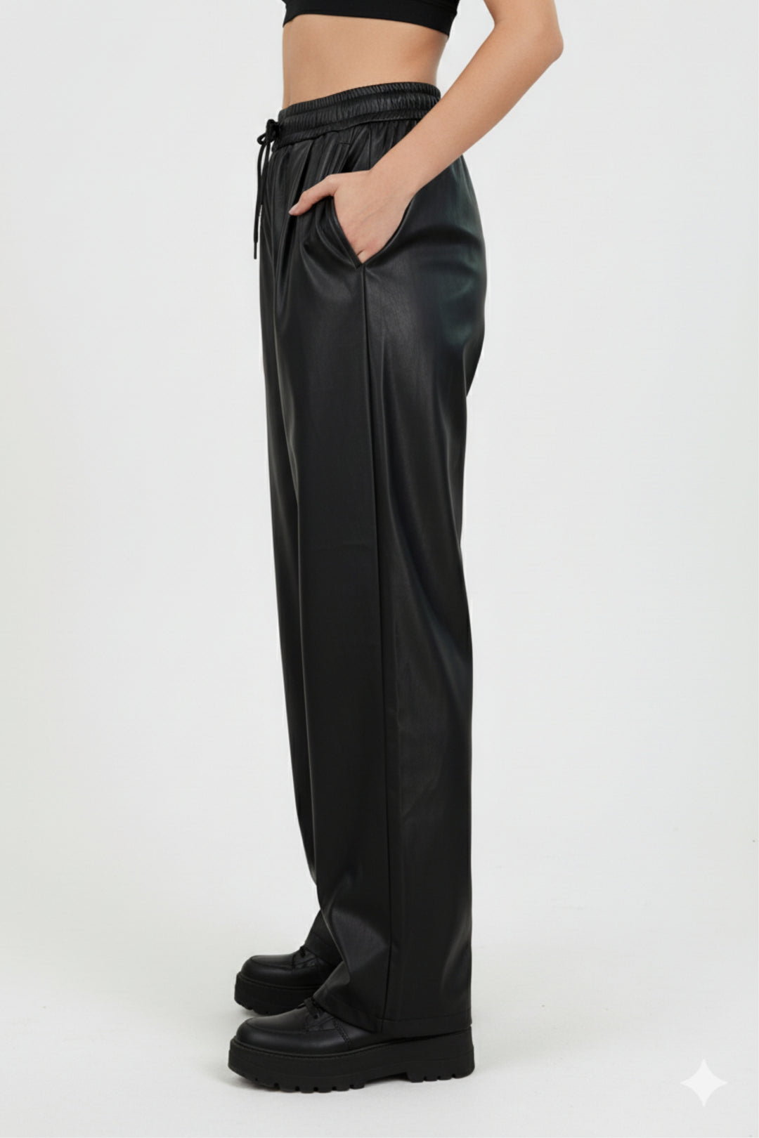 Edgy Black Faux Leather pants