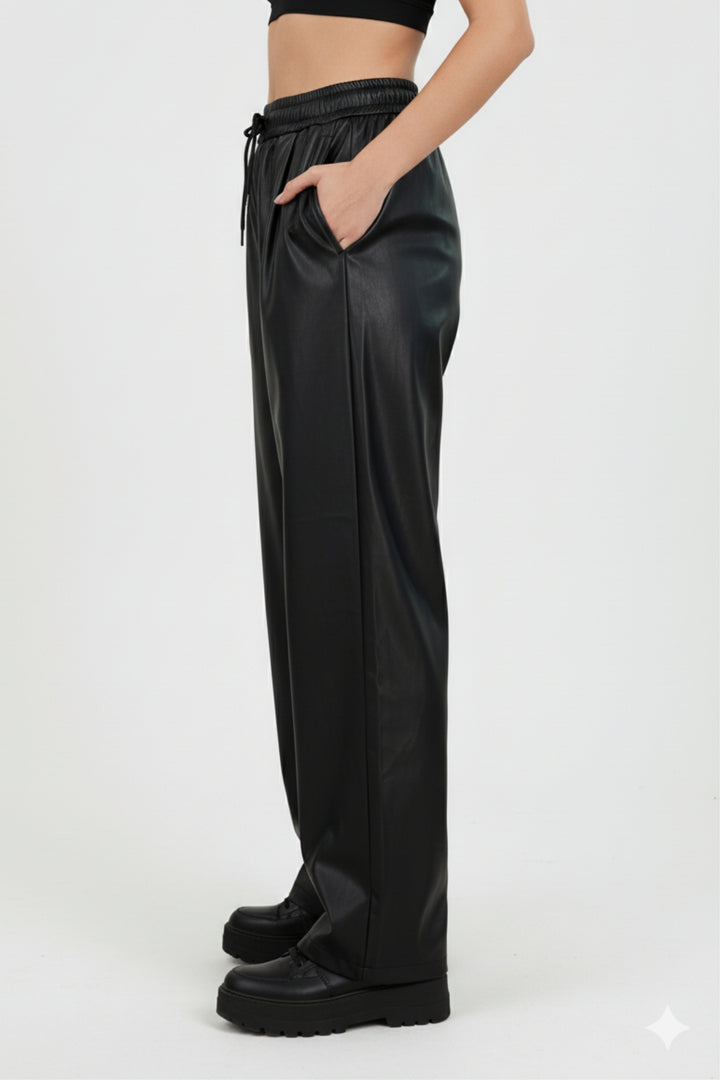 Edgy Black Faux Leather pants