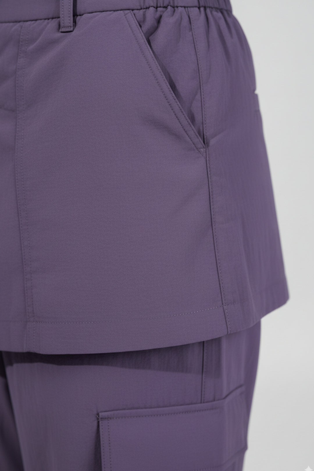 Violet Cargo Pants With Detachable Skirt