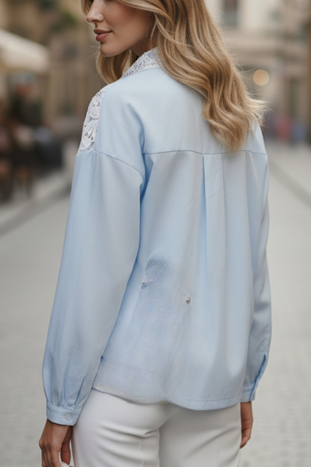 Daisy Blue Embroidered Shirt