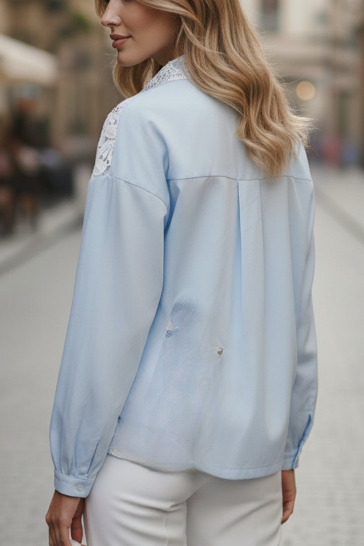 Daisy Blue Embroidered Shirt