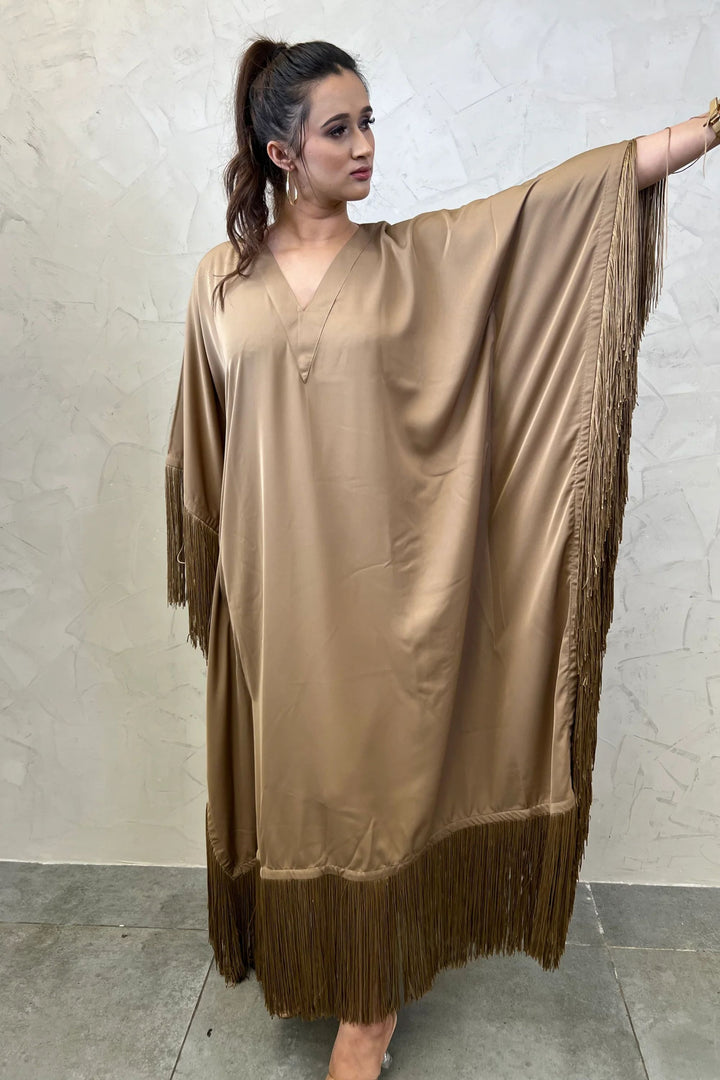 Hushed Beige Evening Gown