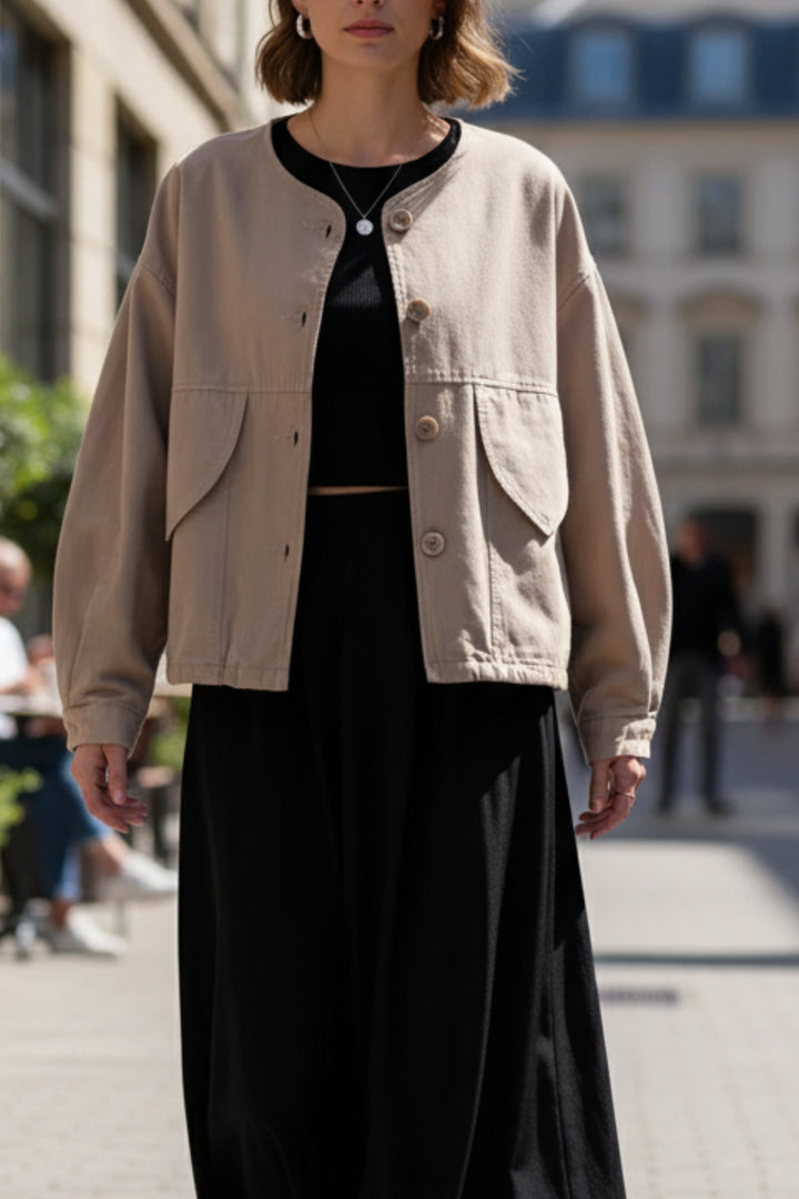 Wheat Drop Shoulder Jacket