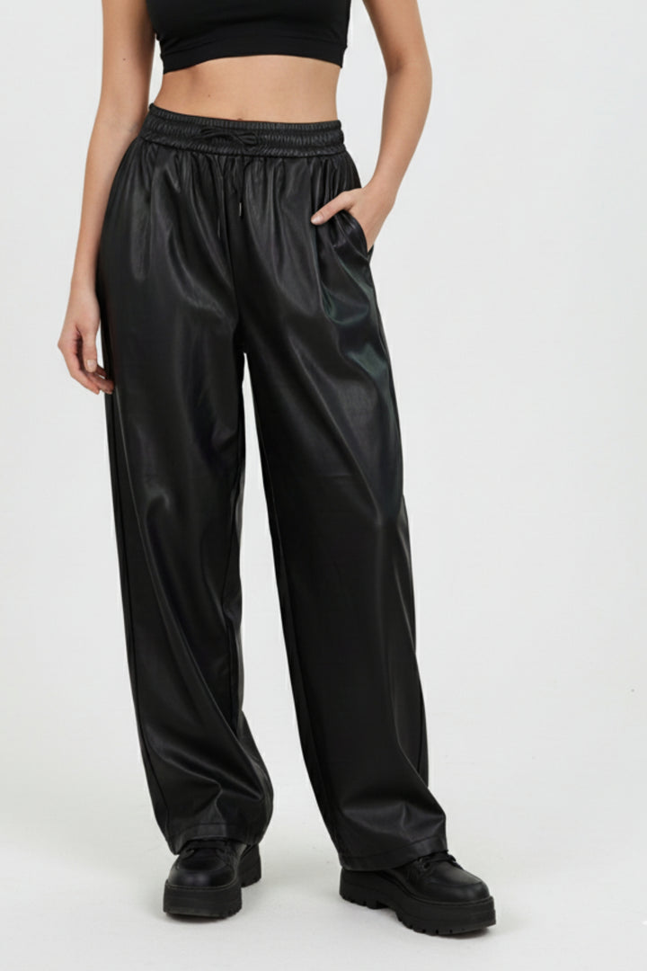 Edgy Black Faux Leather pants