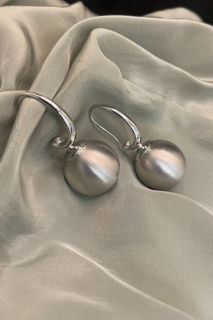 Silver Ball Dangle Drop Earrings