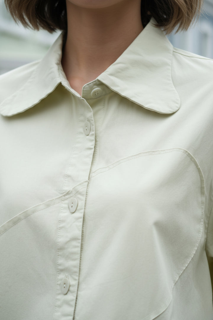 Lime Cream Cotton Shirt