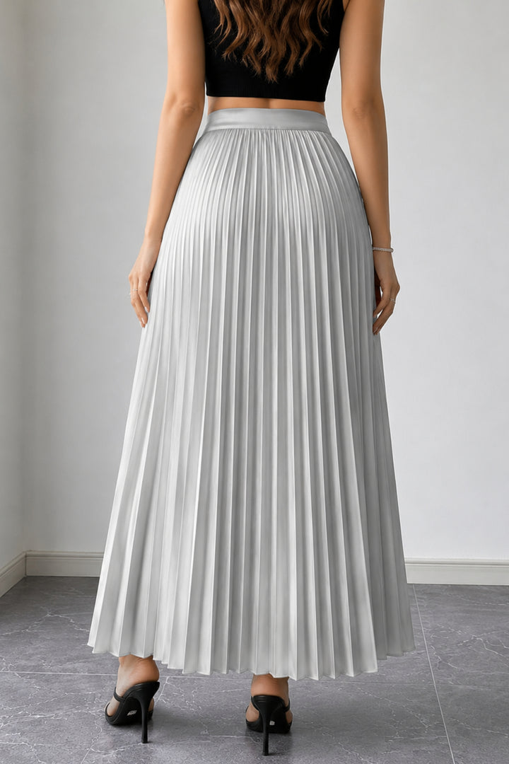 Moonlight Satin Pleated Skirt