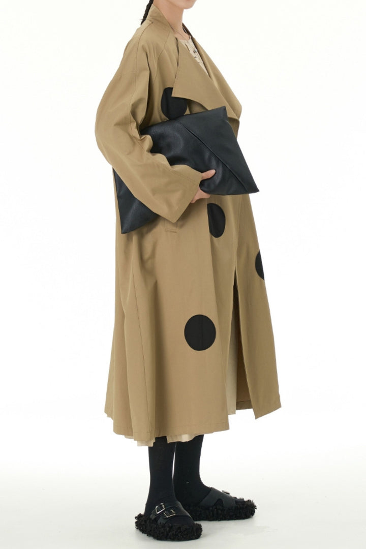 Full-sleeve trench coat with winged collar