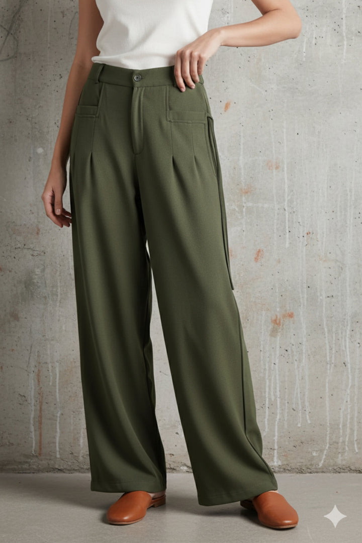 Green Pants with Pocket Strings