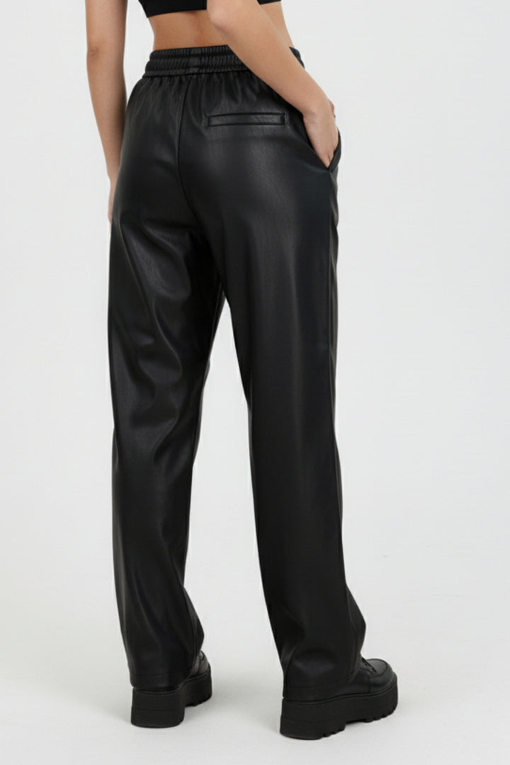 Edgy Black Faux Leather pants