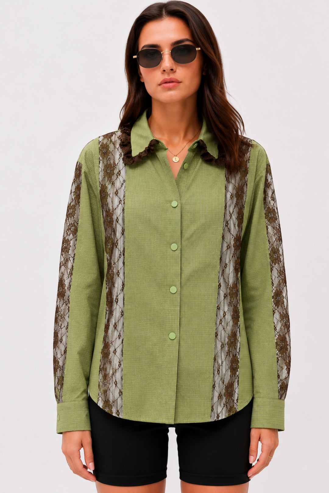 Vintage Sage Lace Shirt