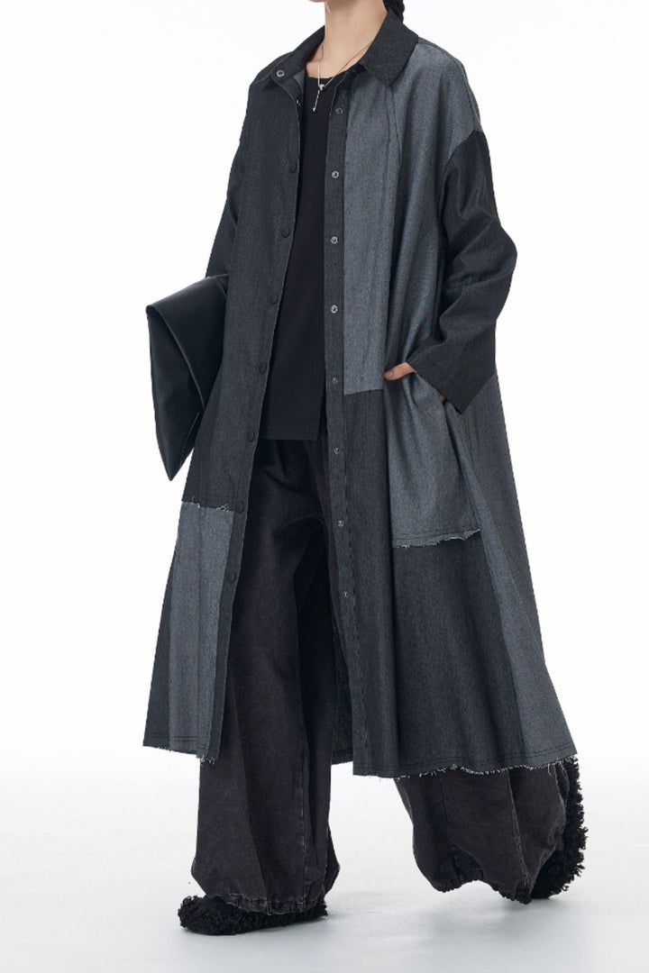 Shop Full sleeve denim trench coat at Nolabels