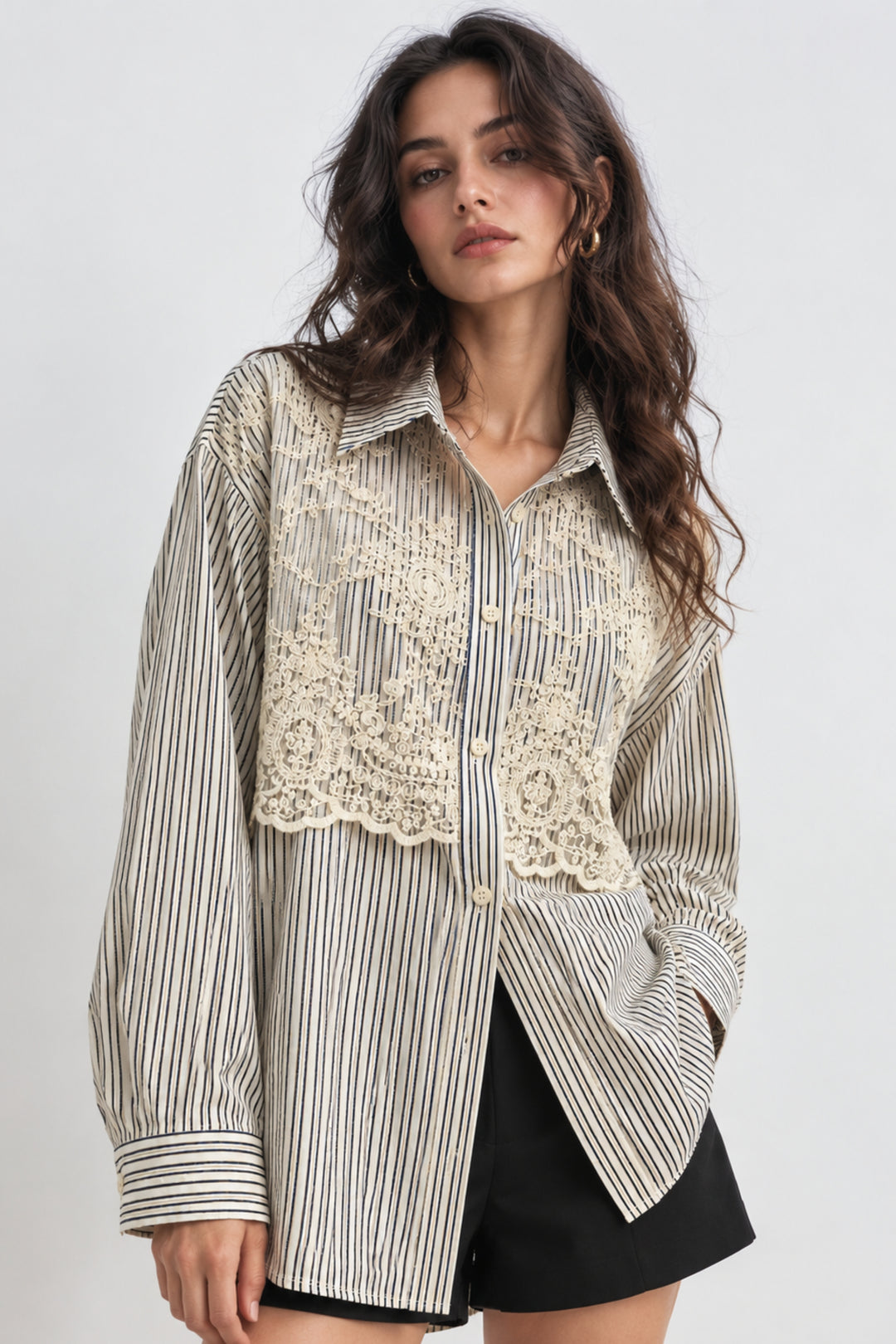 Aurelia Lacework Stripe Shirt