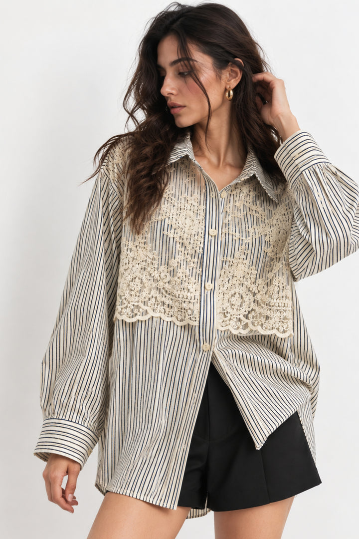 Aurelia Lacework Stripe Shirt