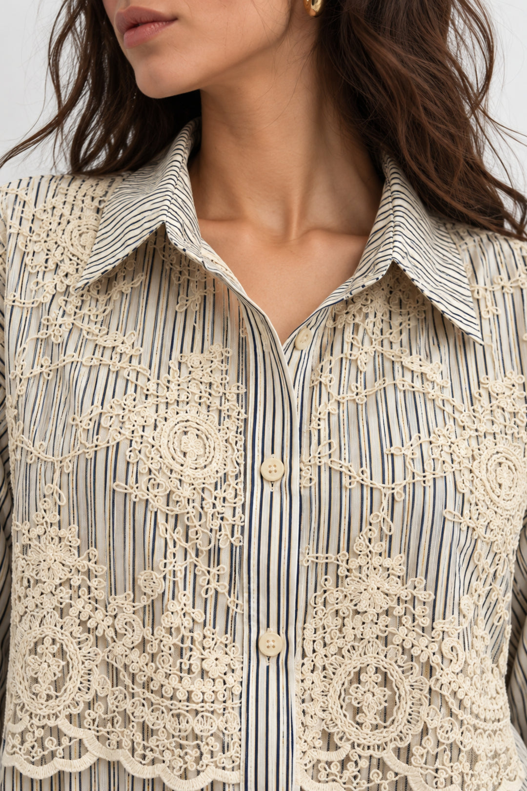 Aurelia Lacework Stripe Shirt