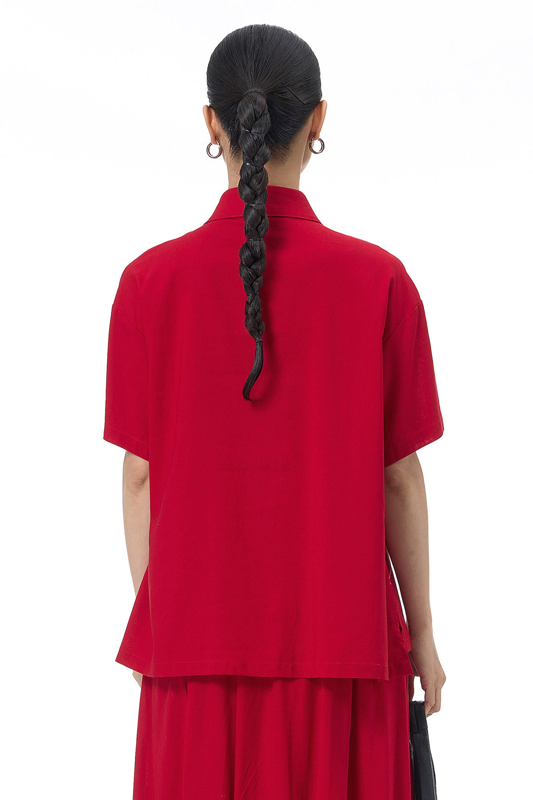 Crimson Pleat Shirt