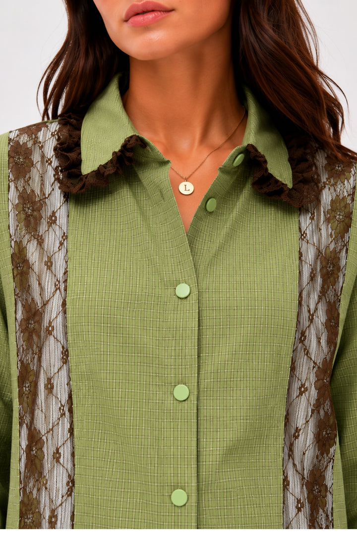 Vintage Sage Lace Shirt