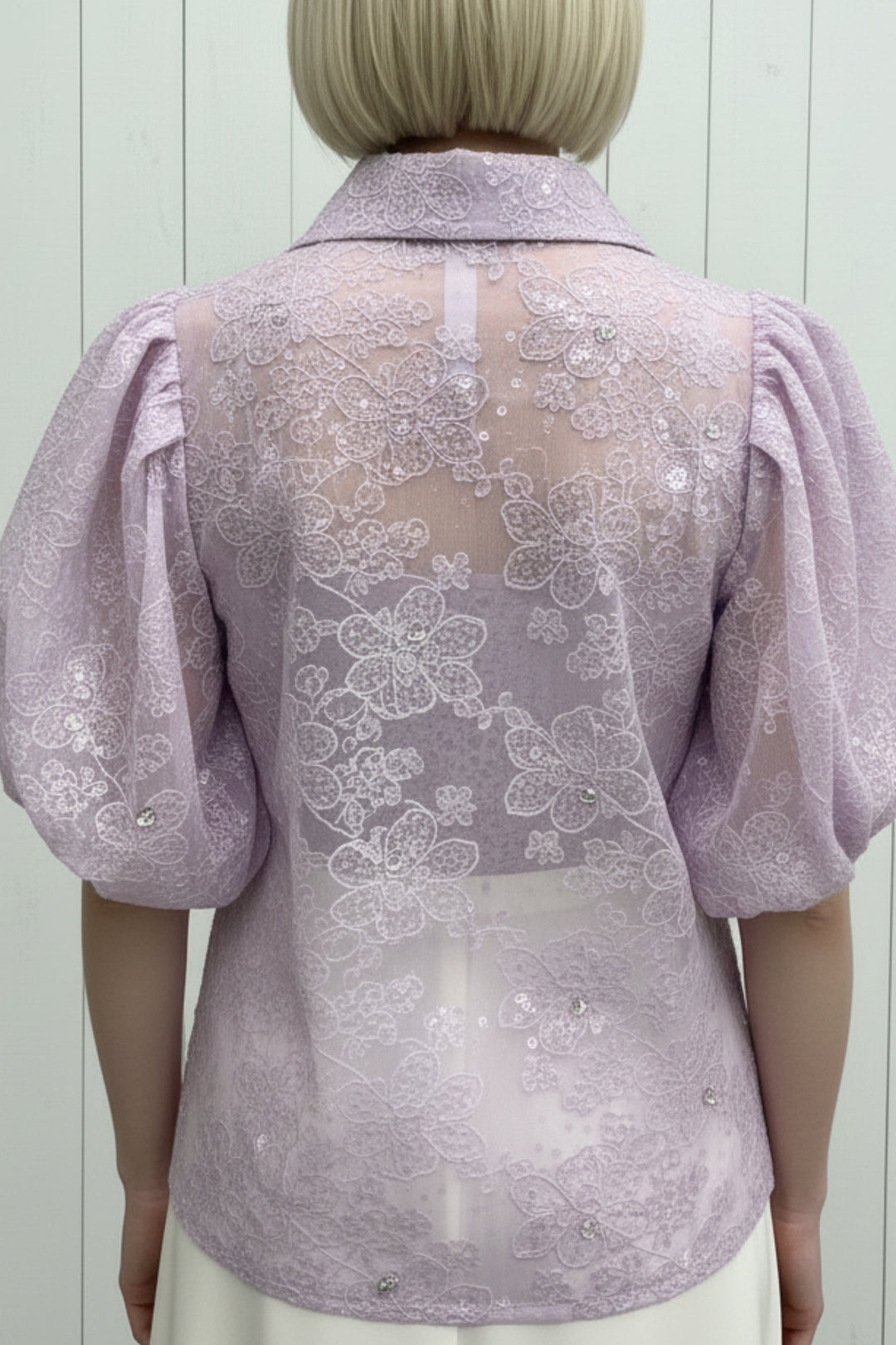 Light Mauve Embroidered Shirt