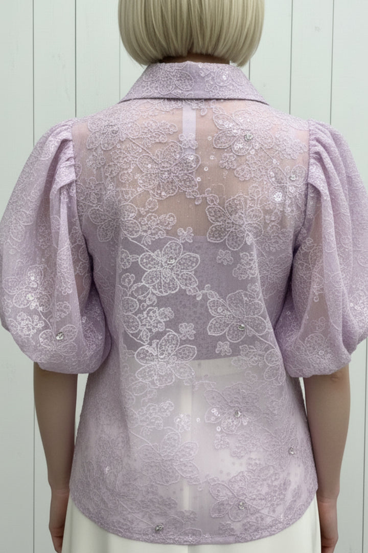 Light Mauve Embroidered Shirt