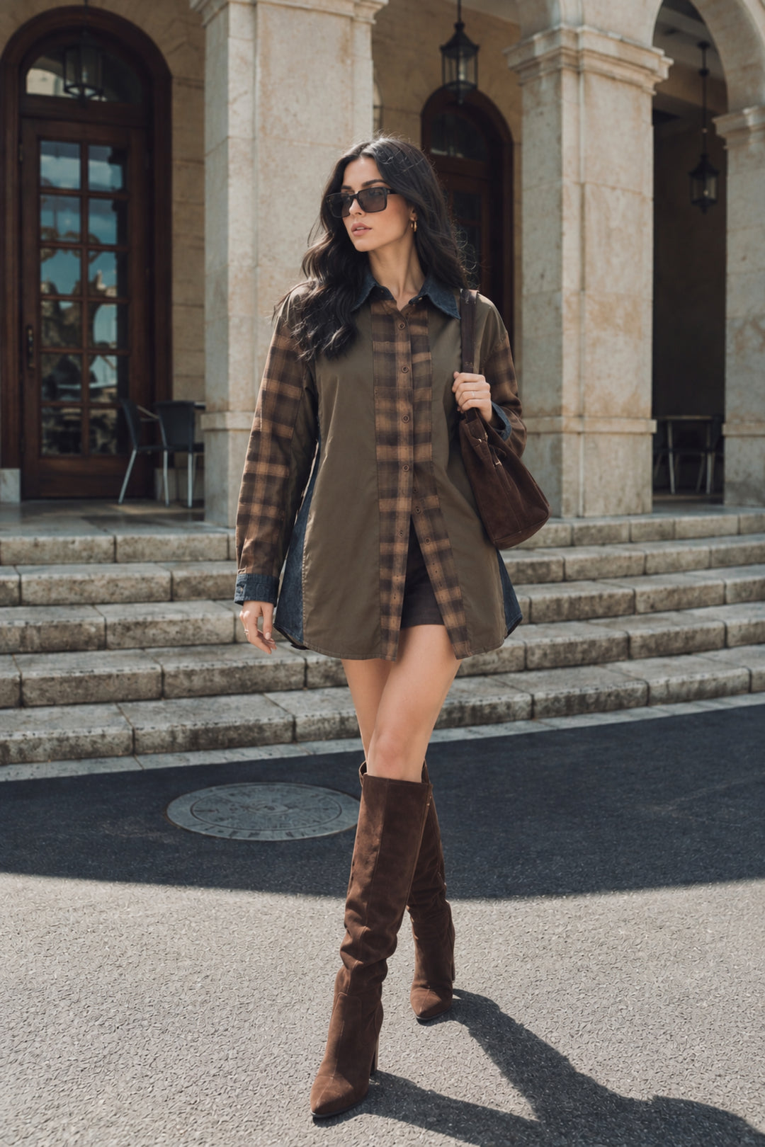 Walnut Denim Fusion Shacket