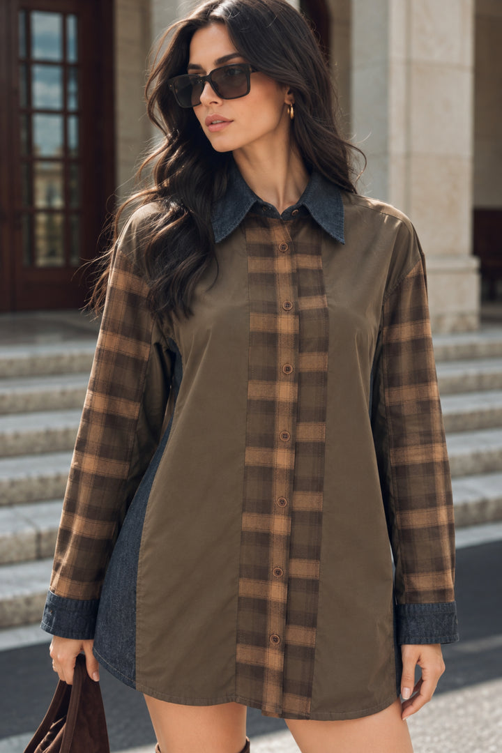 Walnut Denim Fusion Shacket